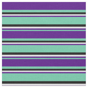 Tissu Aquamarine, Indigo, Lavande et noir