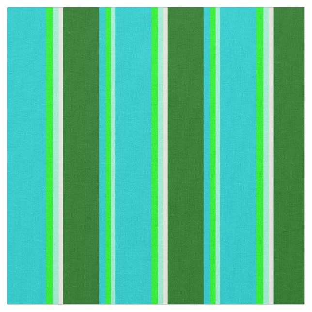 Tissu Aquamarine, Lime, Turquoise, Crème verte & Menthe (Fermer)