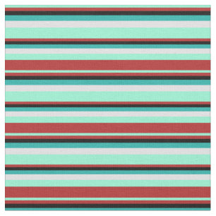 Tissu Aquamarine, Rouge, Noir, Vert de la mer claire et 