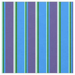 Tissu Aquamarine, Vert, Bleu, Ardoise Bleue & Crème