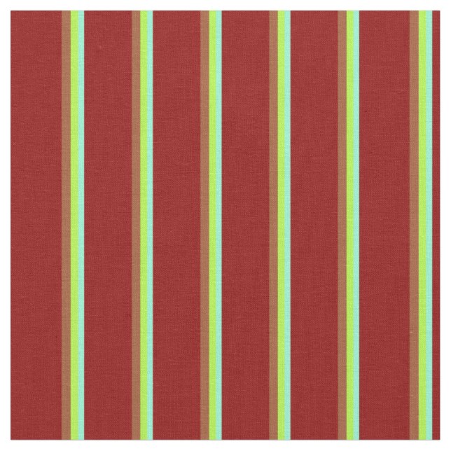 Tissu Aquamarine, Vert clair, Sienne et rouge foncé (Fermer)