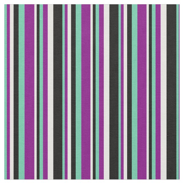 Tissu Aquamarine, violet, blanc et noir (Fermer)