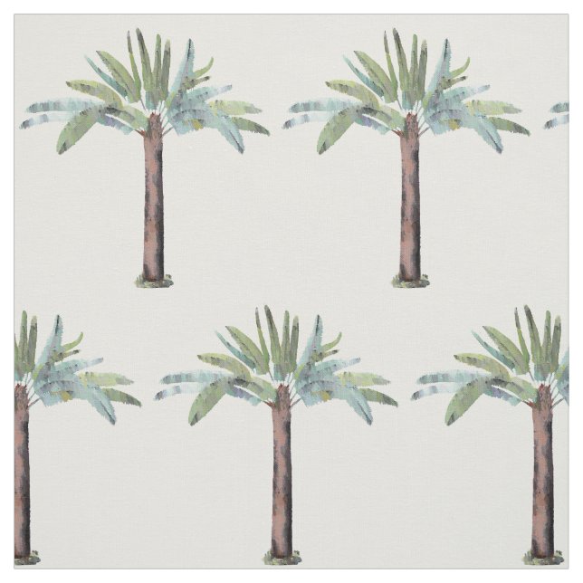 Tissu Aquarelle à accentuation tropicale Palmier (Échantillon)