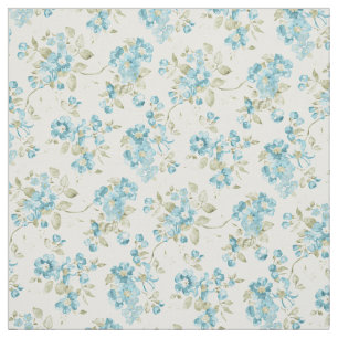Tissu Aquarelle à motif floral turquoise assez Turquois