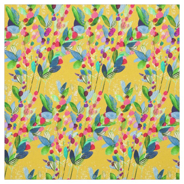 Tissu Aquarelle Abstraite colorée fleurie (Échantillon)