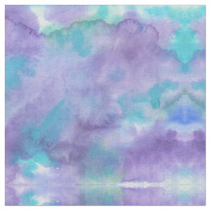 Tissu Aquarelle Abstraite violet violet violet vert Turq