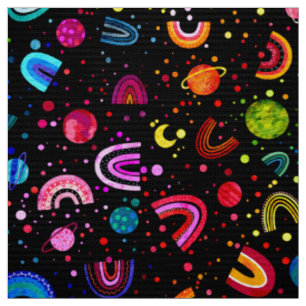 Tissu Aquarelle arc-en-ciel Galaxy Girls coloré