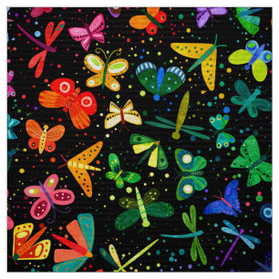 Tissu Aquarelle Arc-en-ciel Papillons Motif pour enfants