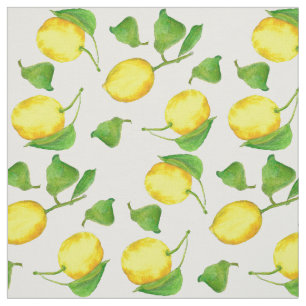 Tissu Aquarelle aux agrumes de citron