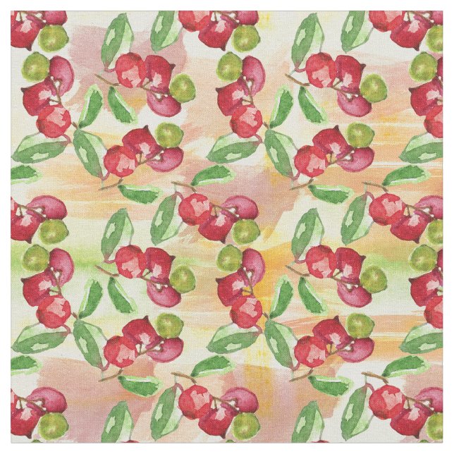 Tissu Aquarelle baie sauvage (Fermer)