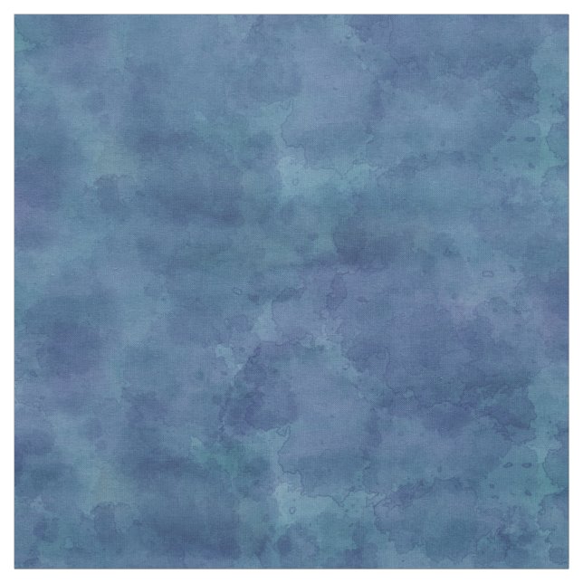Tissu Aquarelle bleue Abstrait Clouds Motif (Échantillon)