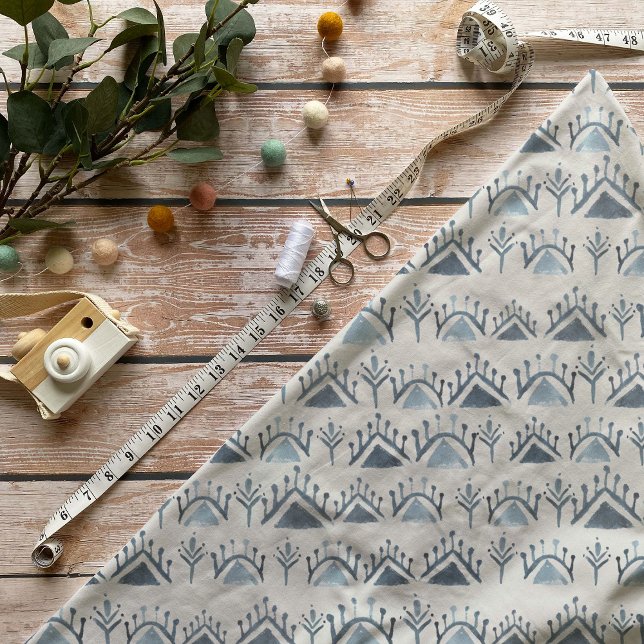 Tissu Aquarelle bleue et blanche Carrelage marocain Moti (Créateur téléchargé)