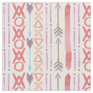 Tissu Aquarelle Boho Pink Bold