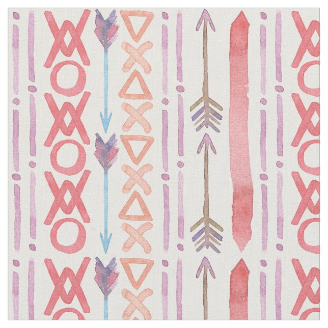 Tissu Aquarelle Boho Pink Bold (Fermer)