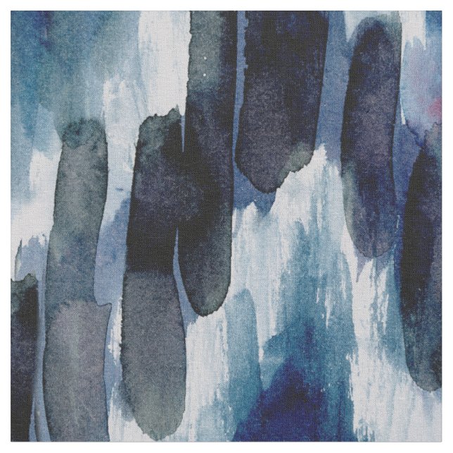 Tissu Aquarelle Chevron bleu Ikat (Fermer)