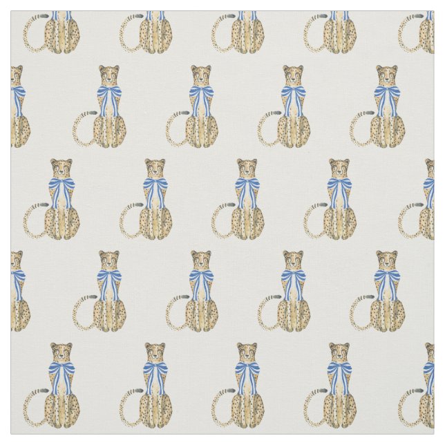 Tissu Aquarelle Chinoiserie Bow Cheetah (Échantillon)