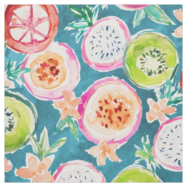 Tissu Aquarelle colorée TELLEMENT GENTILLE de fruit (Échantillon)