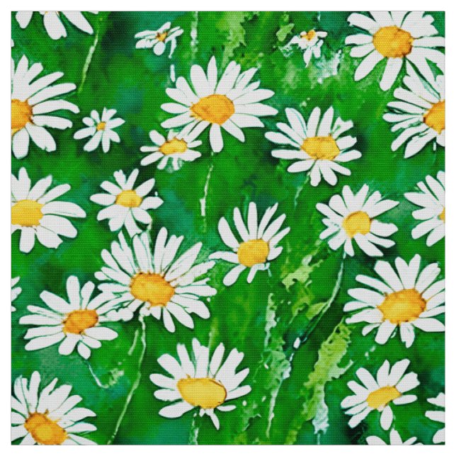 Tissu Aquarelle dans un champ vert (Échantillon)