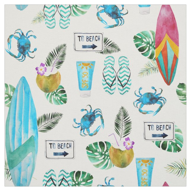 Tissu Aquarelle de bascules électroniques d'été de (Échantillon)