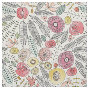 Tissu aquarelle de fleur de plumes