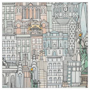 Tissu aquarelle de New York