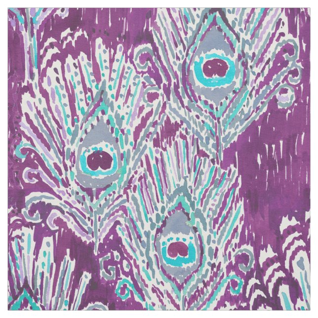 Tissu Aquarelle de prune de plume de Peacocky (Échantillon)