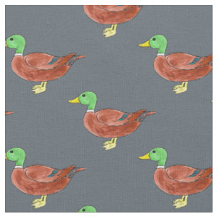 Tissu aquarelle dessin de canard sauvage