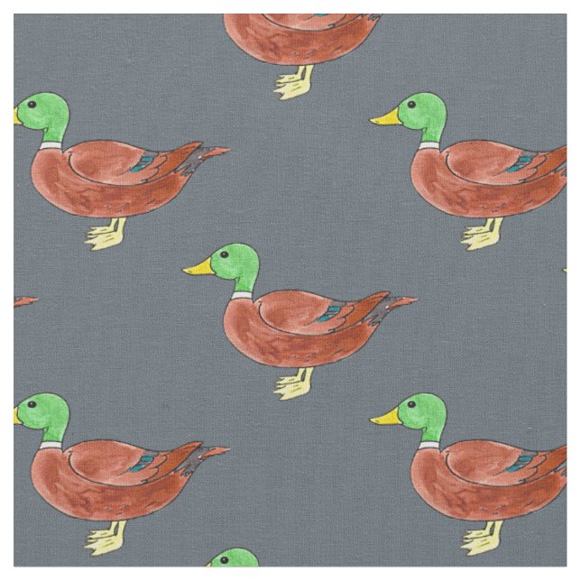 Tissu aquarelle dessin de canard sauvage (Fermer)