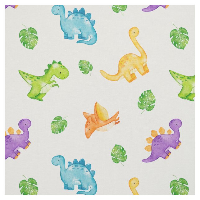 Tissu Aquarelle Dinosaur Dino Neutre bébé garçon fille (Échantillon)