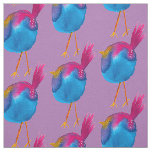 Tissu Aquarelle d'oiseau bleu