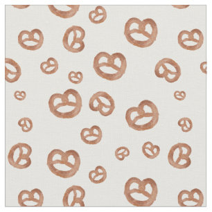 Tissu Aquarelle douce salée Pretzel Motif sans couture
