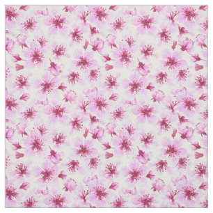 Tissu Aquarelle en fleurs de cerisier