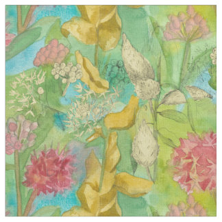 Tissu Aquarelle Fleur sauvage de graines rose Milkweed P