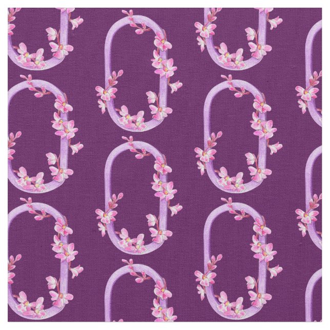 Tissu Aquarelle fleurie de l'orchidée violette initiale  (Fermer)