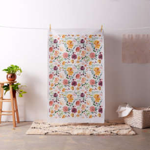 Tissu Aquarelle Fleurs d'automne Fabric Motif