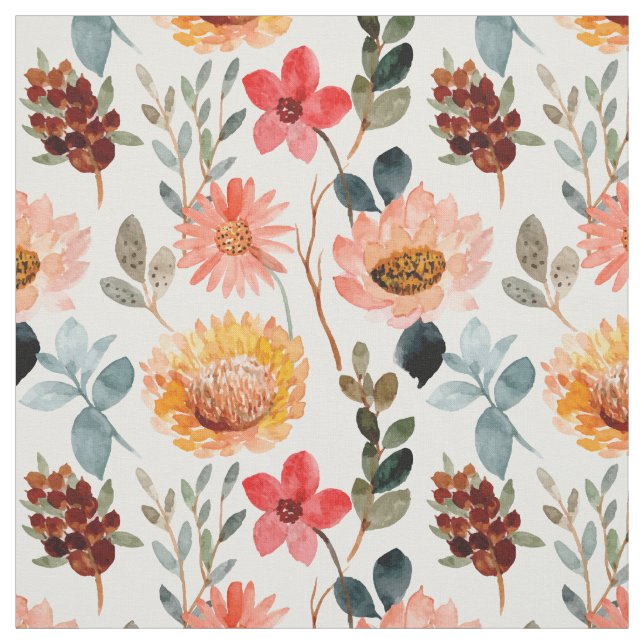 Tissu Aquarelle florale (Échantillon)