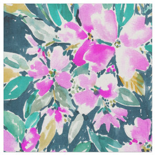 Tissu Aquarelle florale de cornouiller de la PETITE