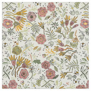 Tissu Aquarelle Florale Fleurs d'abeille Élégante Modern