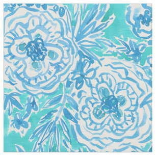 Tissu Aquarelle florale lunatique d'Aqua de DANSE de