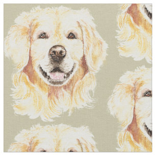 Tissu Aquarelle Golden Retriever chien animal Poster de 