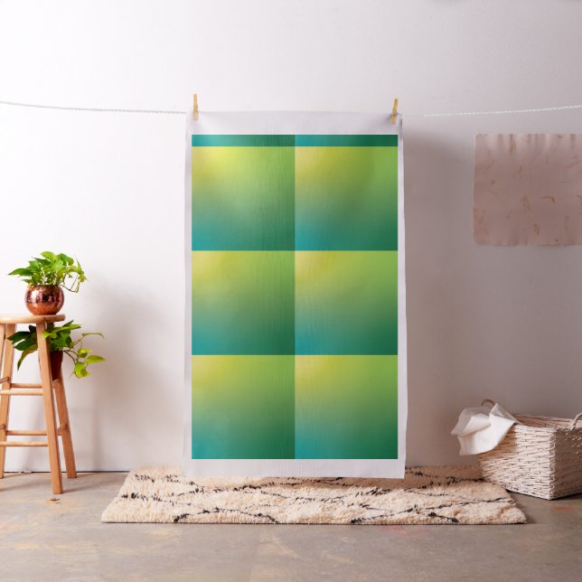 Tissu Aquarelle Gradient Coussin Carré Vert Jaune (In Situ)