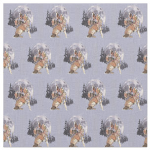 Tissu Aquarelle Howling Coyote animal sauvage
