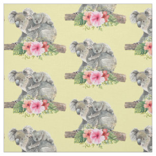 Tissu Aquarelle Koala Oears mignonne Maman & Baby Motif