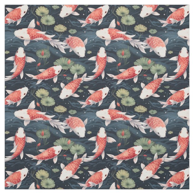 Tissu Aquarelle Koi Pond (Échantillon)