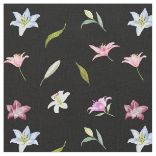 Tissu Aquarelle Lily Fleurs Botanique