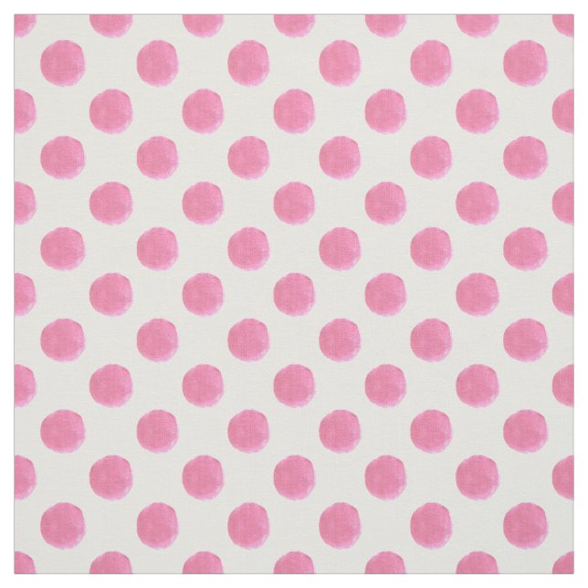 Tissu aquarelle mignon à petits pois rose (Échantillon)