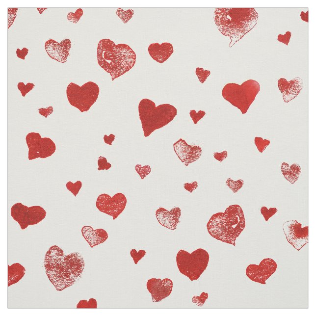 Tissu Aquarelle mignonne Flying Red Hearts (Échantillon)