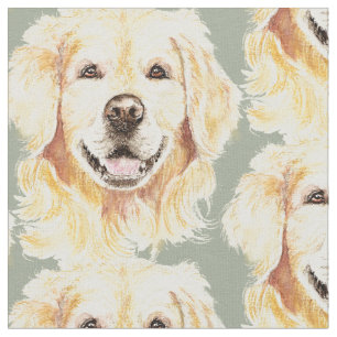 Tissu Aquarelle mignonne Golden Retriever Chien Poster d