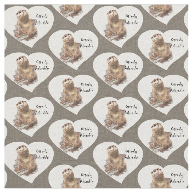 Tissu Aquarelle mignonne "Otter Adorable Otter" (Fermer)