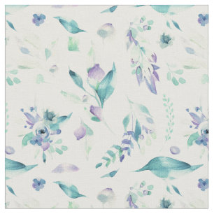 Tissu Aquarelle moderne de lavande de vert de jade